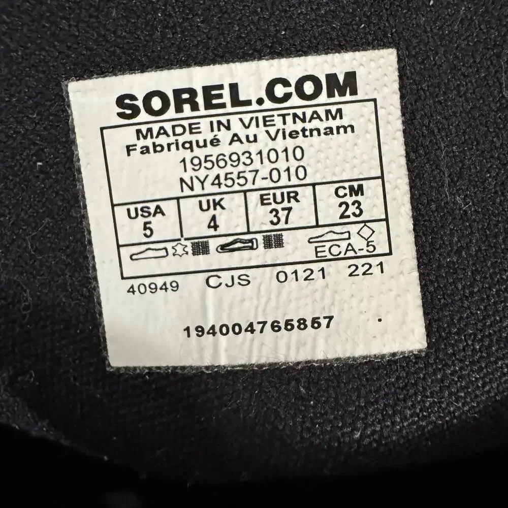 Sorel‎ Joan of Arctic Lexie Leather Wedge Ankle Bootie Lace Up Youth Size 5 US